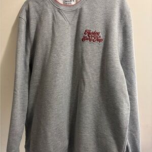 Hurley Men's Crewneck Sweater in Gray with Red Logo